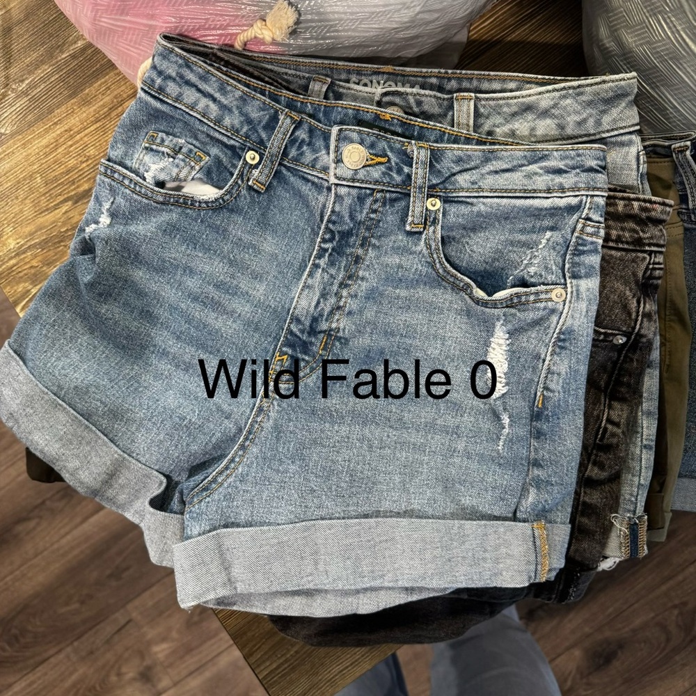 wild fable Light Blue Rolled Cuff Denim Shorts